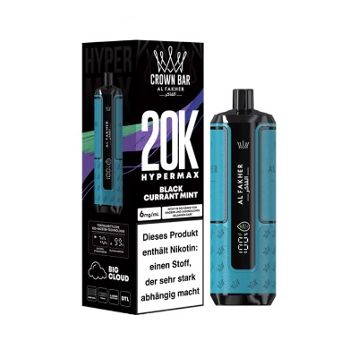 Aroma King Green Apple Einweg E-Zigarette in Berlin kaufen. Al Fakher Hypermax 20K Black Currant Mint Einweg E-Zigarette im Vape Shop Steglitz – intensive schwarze Johannisbeere mit frischer Minze