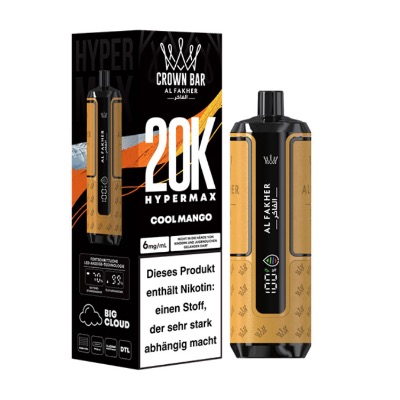 Aroma King Green Apple Einweg E-Zigarette in Berlin kaufen. Al Fakher Hypermax 20K Mango Ice Einweg E-Zigarette im Vape Shop Steglitz – tropische Mango mit kühlem Frischekick