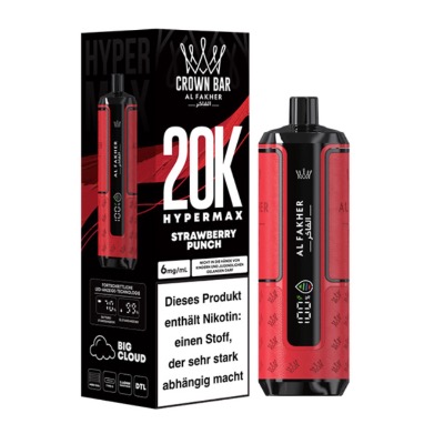 Aroma King Green Apple Einweg E-Zigarette in Berlin kaufen. Al Fakher Hypermax 20K Strawberry Punch Einweg E-Zigarette im Dampferladen Steglitz – fruchtig-süßer Genuss für unterwegs