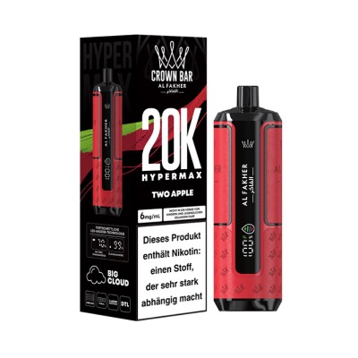 Aroma King Green Apple Einweg E-Zigarette in Berlin kaufen. Al Fakher Hypermax 20K Two Apple – Doppelapfel Einweg E-Zigarette im Vape Shop Berlin kaufen