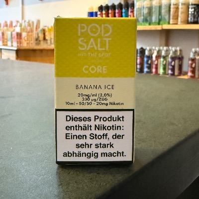Banana Ice Liquid mit 20 mg Nikotinsalz von Pod Salt Core – fruchtig & kühl – erhältlich in Berlin Wilmersdorf