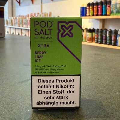 Pod Salt Xtra Berry Lime Ice – beerenfrisches Nikotinsalz-Liquid mit Limette & Kühle im E-Zigaretten Shop Berlin