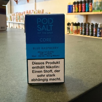Blue Raspberry Liquid von Pod Salt Core in 20 mg Nikotinstärke, erhältlich im E-Zigaretten Shop in Berlin