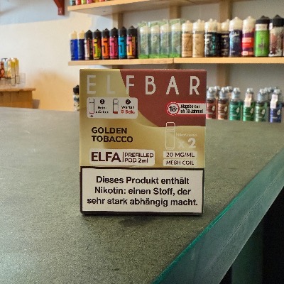 ELFBAR ELFA PODS Golden Tobacco – klassischer Tabakgeschmack, Einweg E-Zigarette im Dampferladen Berlin Wilmersdorf