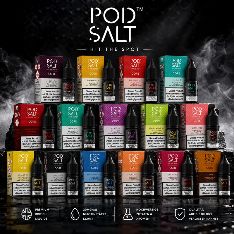 Pod Salt Liquid Sorten – Nikotinsalz Liquids in Berlin kaufen im E-Zigaretten Shop