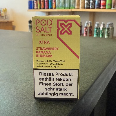 Pod Salt Strawberry Banana Rhubarb – fruchtiges Nikotinsalz Liquid im E-Zigaretten Shop Berlin Wilmersdorf kaufen