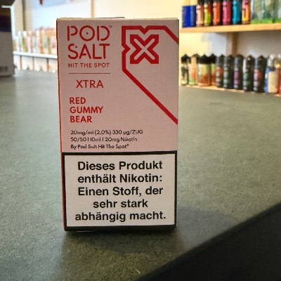 Pod Salt Xtra Red Gummy Bear – süßes Nikotinsalz-Liquid mit rotem Gummibärchen-Aroma im Dampferladen Berlin