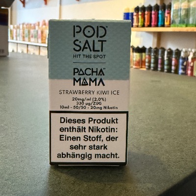 Pod Salt Pachamama Strawberry Kiwi Ice – fruchtiges Nikotinsalz-Liquid mit Kühleffekt, erhältlich in Berlin Wilmersdorf