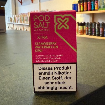 Pod Salt Xtra Strawberry Watermelon Kiwi – fruchtiges Liquid mit Erdbeere, Wassermelone & Kiwi im E-Zigarettenladen Wilmersdorf
