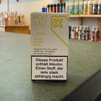 Pod Salt Xtra White Gummy Bear – süßes Nikotinsalz-Liquid mit tropischem Fruchtmix im Dampferladen Berlin